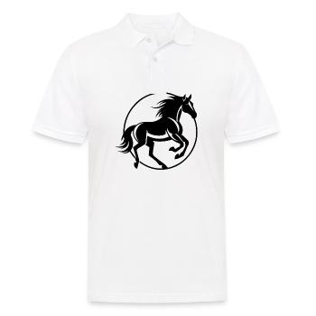 Poney tête de cheval - Polo Homme - blanc - Devant - Kai (181cm)