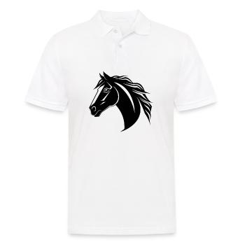 Poney tête de cheval - Polo Homme - blanc - Devant - Kai (181cm)