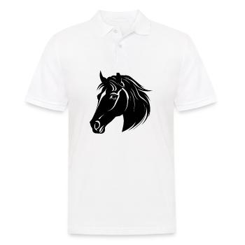 Poney tête de cheval - Polo Homme - blanc - Devant - Kai (181cm)