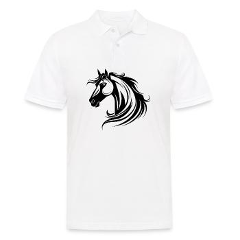 Poney tête de cheval - Polo Homme - blanc - Devant - Kai (181cm)