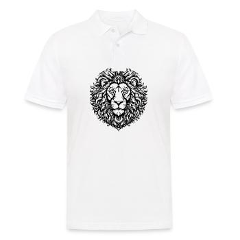 Löwe Löwenkopf Raubtier - Männer Poloshirt - Weiß - Vorne - Kai (181cm)