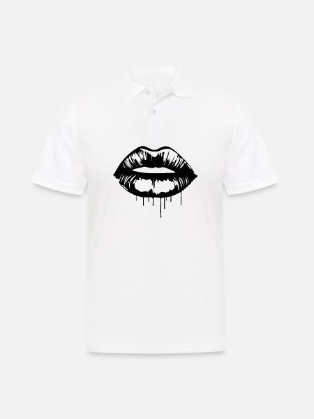 Lips, mouth, kissing lips - Men's Polo Shirt - white