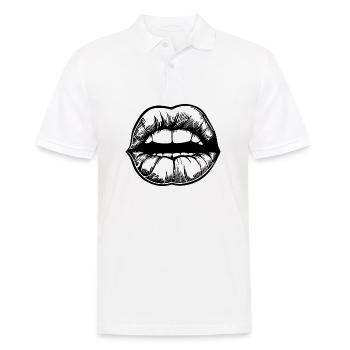 Lips, mouth, kissing lips - Men's Polo Shirt - white - Front - Kai (181cm)