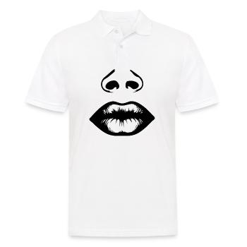 Lèvres, bouche, baisers lèvres - Polo Homme - blanc - Devant - Kai (181cm)