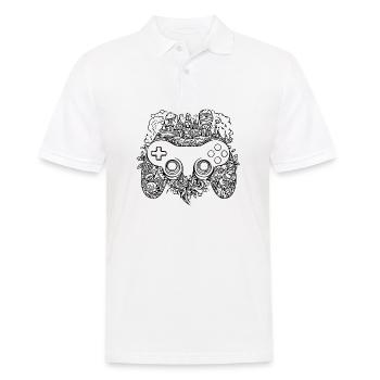 Manette de jeu de jeux vidéo - Polo Homme - blanc - Devant - Kai (181cm)