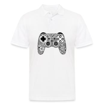 Manette de jeu de jeux vidéo - Polo Homme - blanc - Devant - Kai (181cm)