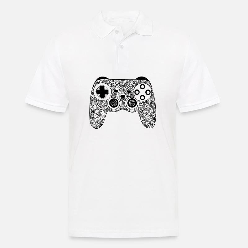 Controller Gaming Videospiele Gamepad - Männer Poloshirt - Weiß