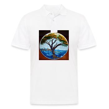 Roots of Being - Men's Polo Shirt - white - Front - Kai (181cm)