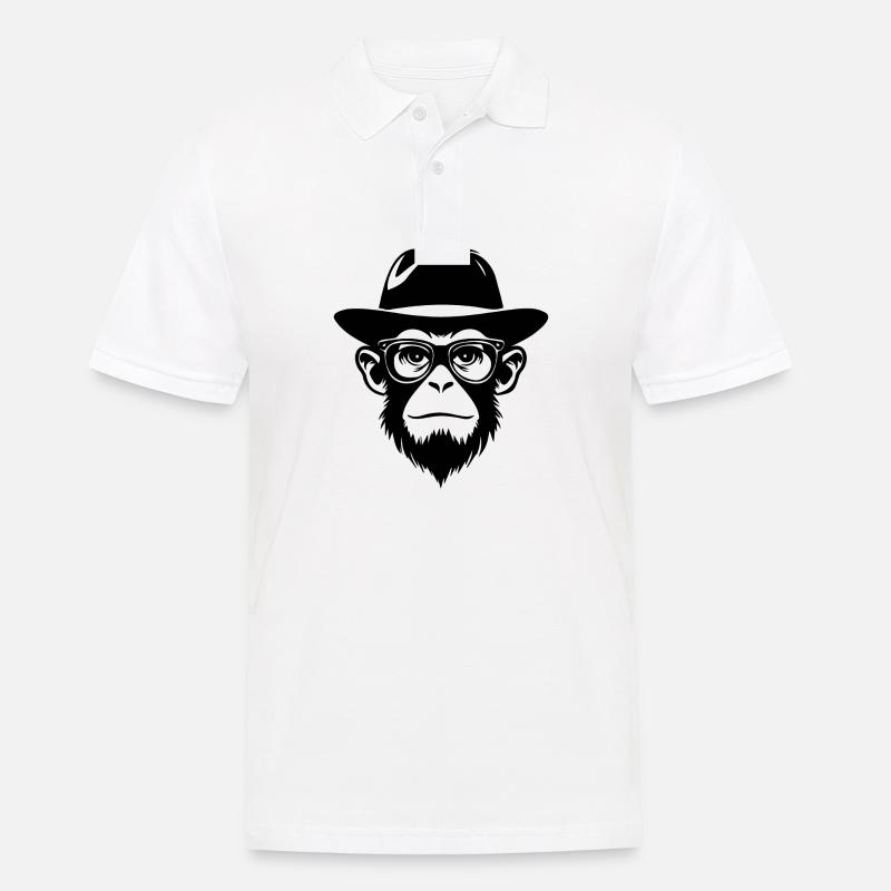 Affe Affen Affengesicht Dschungel - Männer Poloshirt - Weiß
