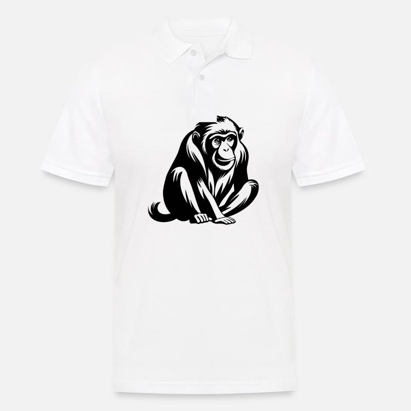 Monkey Monkey Monkey Face Jungle - Men's Polo Shirt - white