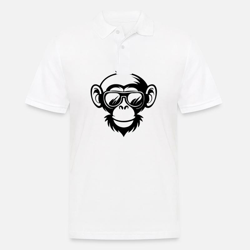 Affe Affen Affengesicht Dschungel - Männer Poloshirt - Weiß