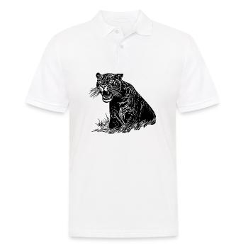 Panther Predator Jungle Wildcat - Men's Polo Shirt - white - Front - Kai (181cm)