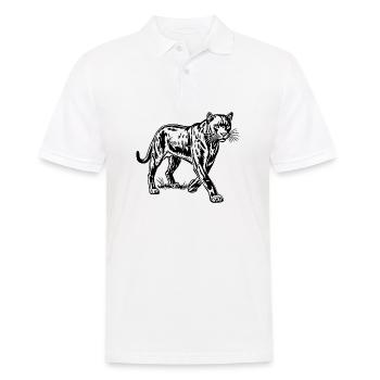 Panther Raubtier Dschungel Wildkatze - Männer Poloshirt - Weiß - Vorne - Kai (181cm)