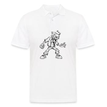 Zombie Untoter Halloween Horror - Männer Poloshirt - Weiß - Vorne - Kai (181cm)