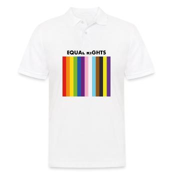 Gleichberechtigung inklusive Pride-Flagge - Männer Poloshirt - Weiß - Vorne - Kai (181cm)