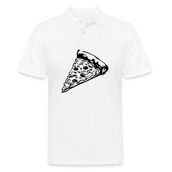 Pizza Fast Food Pizzeria - Men's Polo Shirt - white - Front - Kai (181cm)