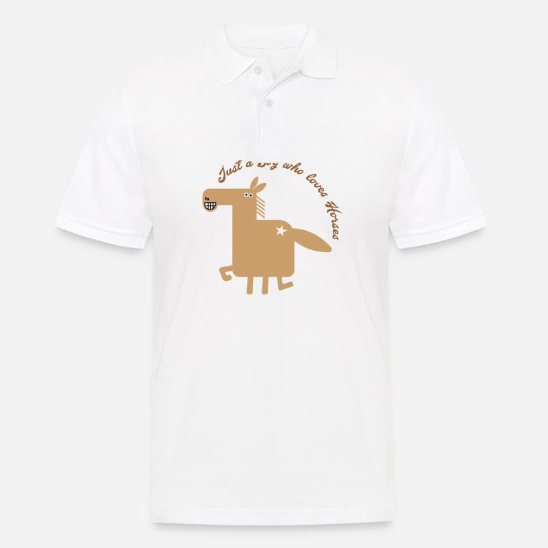 Pferde - Männer Poloshirt - Weiß