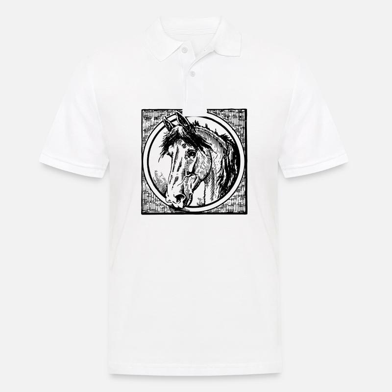 Pferde - Männer Poloshirt - Weiß