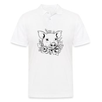 Pig Piggy Sow - Men's Polo Shirt - white - Front - Kai (181cm)