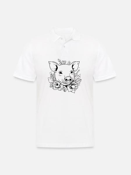 Schwein Schweinchen Sau - Männer Poloshirt - Weiß