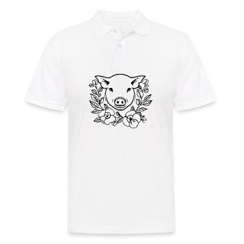 Pig Piggy Sow - Men's Polo Shirt - white - Front - Kai (181cm)