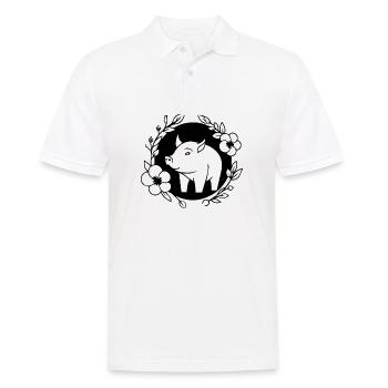 Pig Piggy Sow - Men's Polo Shirt - white - Front - Kai (181cm)