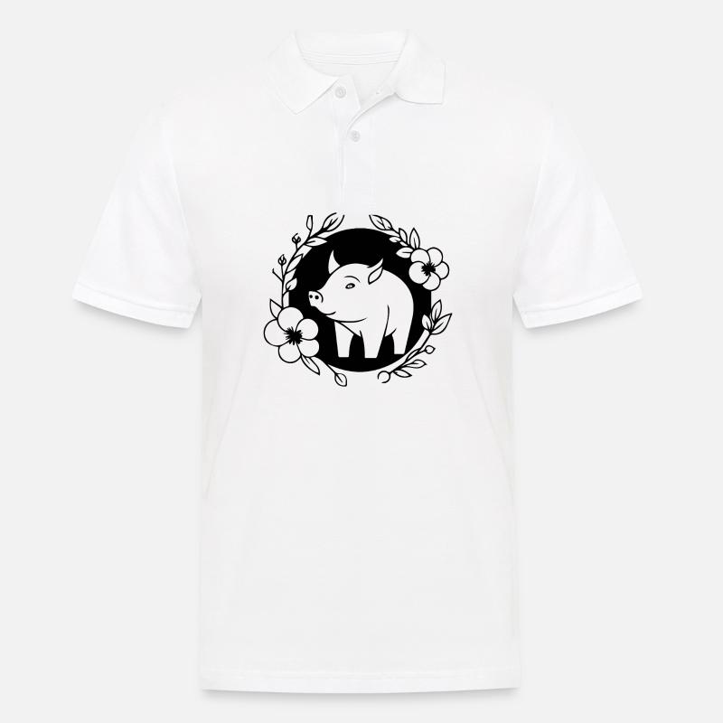 Schwein Schweinchen Sau - Männer Poloshirt - Weiß