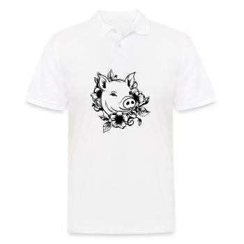 Pig Piggy Sow - Men's Polo Shirt - white - Front - Kai (181cm)