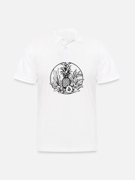 Ananas - Männer Poloshirt - Weiß