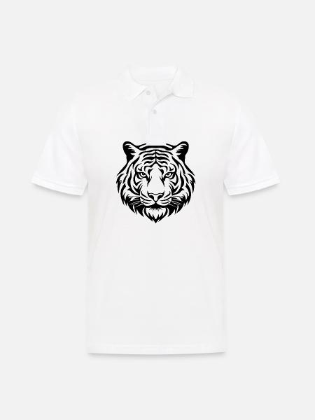 Tiger Big Cat - Men's Polo Shirt - white