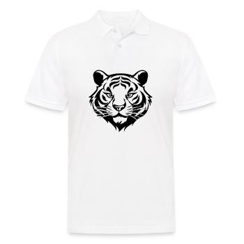 Tiger Raubkatze - Männer Poloshirt - Weiß - Vorne - Kai (181cm)