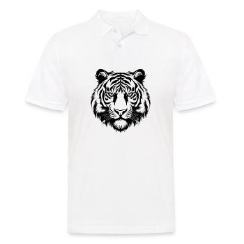 Tiger Raubkatze - Männer Poloshirt - Weiß - Vorne - Kai (181cm)