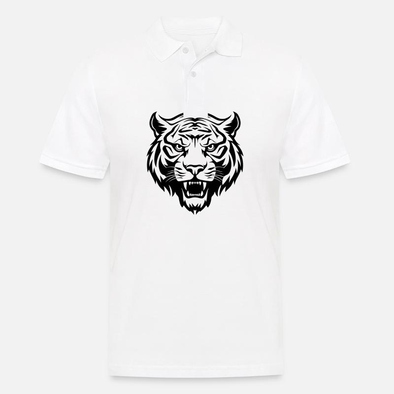 Tiger Raubkatze - Männer Poloshirt - Weiß