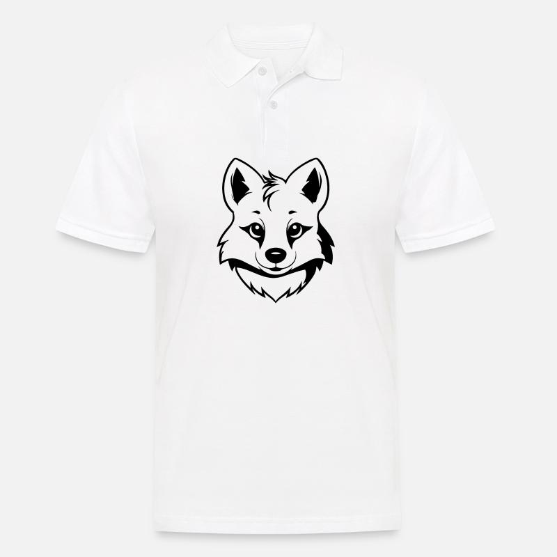 Wolf - Männer Poloshirt - Weiß