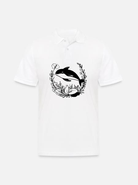 Wal Meer Fische - Männer Poloshirt - Weiß