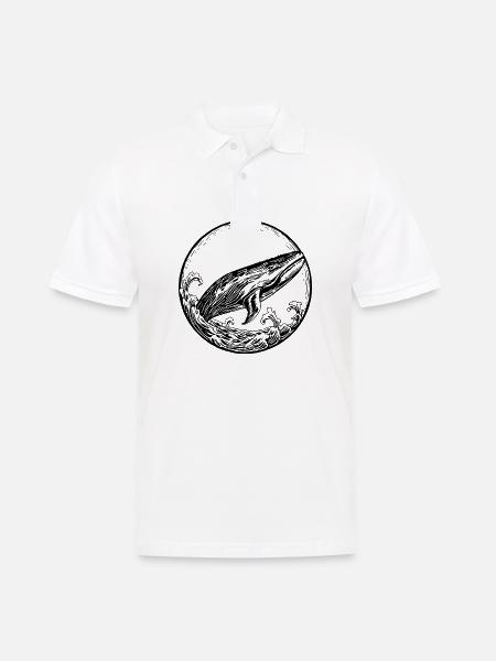 Wal Meer Fische - Männer Poloshirt - Weiß