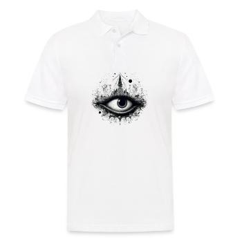 Image noire de l’œil mystique des Mayas - Polo Homme - blanc - Devant - Kai (181cm)
