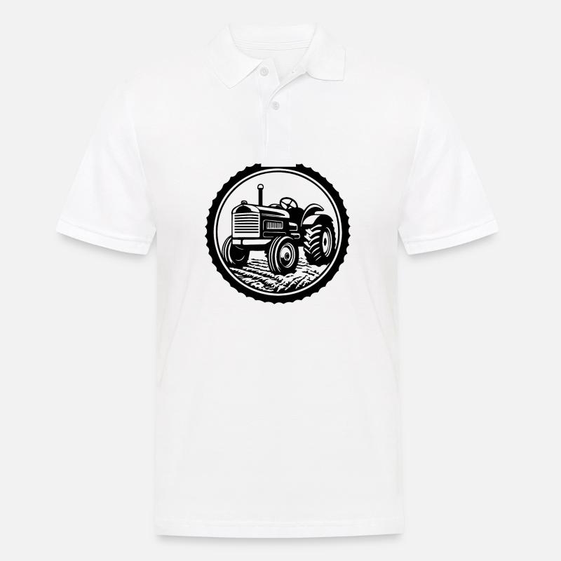 Traktor - Männer Poloshirt - Weiß