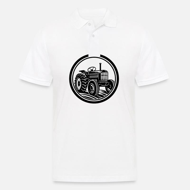 Traktor - Männer Poloshirt - Weiß