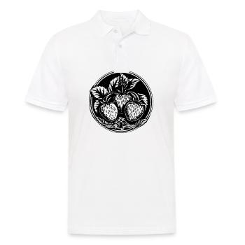 Erdbeere Obst Frucht - Männer Poloshirt - Weiß - Vorne - Kai (181cm)