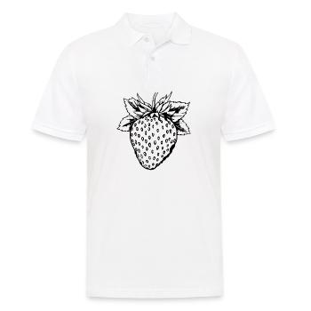 Erdbeere Obst Frucht - Männer Poloshirt - Weiß - Vorne - Kai (181cm)