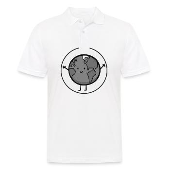 Happy Earth - Männer Poloshirt - Weiß - Vorne - Kai (181cm)