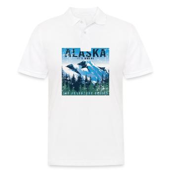 Alaska it's where the Adventure begins - Men's Polo Shirt - white - Front - Kai (181cm)