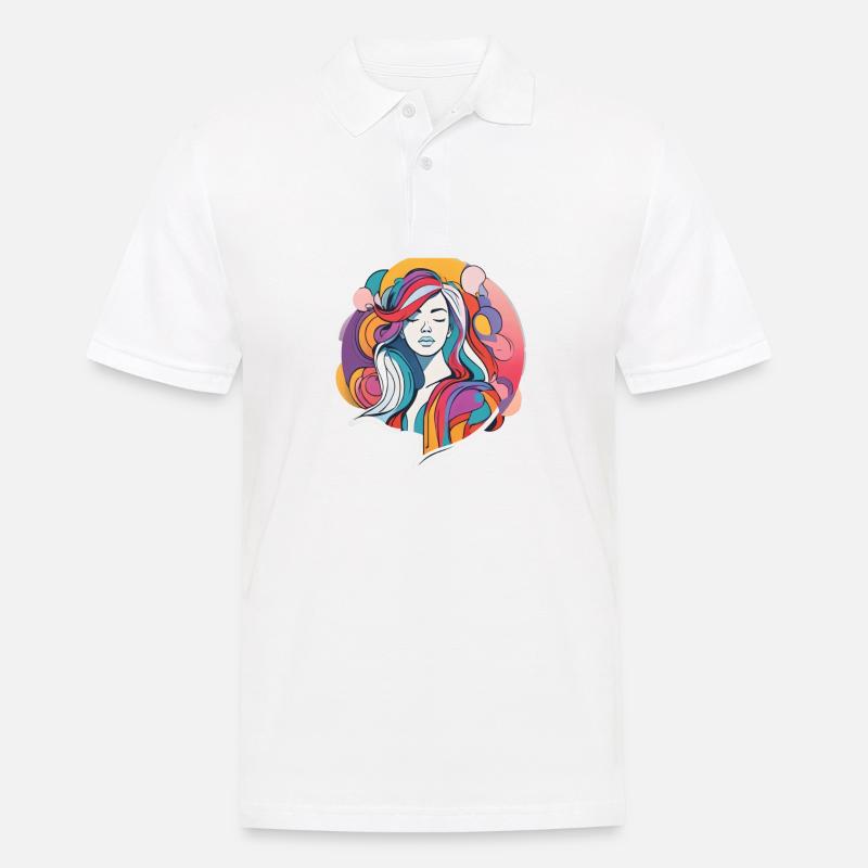 Frau - Männer Poloshirt - Weiß