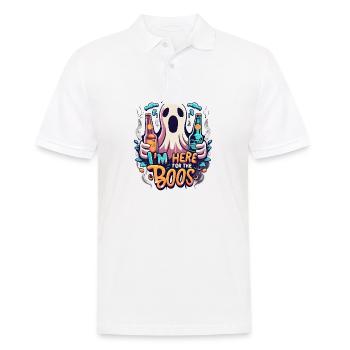 Halloween: Gespenst-Design mit lustigem Spruch - Männer Poloshirt - Weiß - Vorne - Kai (181cm)