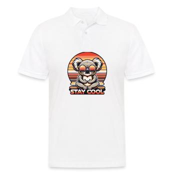 Cool Zen Koala - Entspannungsgarantie - Männer Poloshirt - Weiß - Vorne - Kai (181cm)