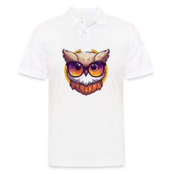 Little cute owl wearing sunglasses. - Men's Polo Shirt - white - Front - Kai (181cm)