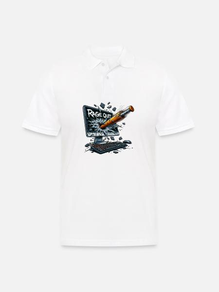 Rage Quit Screen - Gamer Gift - Men's Polo Shirt - white