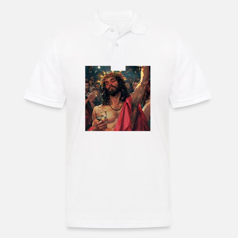 Jesus feiert - Männer Poloshirt - Weiß