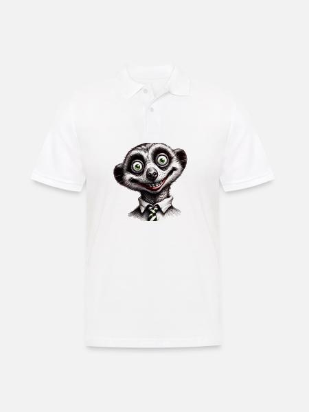 Glückliches Erdmännchen - Männer Poloshirt - Weiß